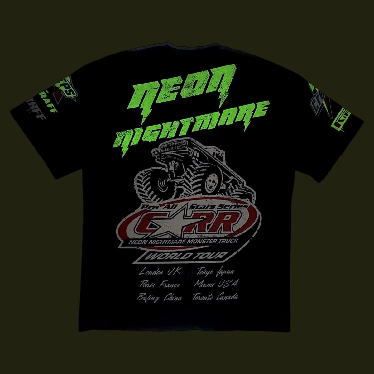 RiFF RAFF x CREEPS ©️ Cherry Chupacabra Neon Nightmare Monster Truck Shirt 🧪GLOW iN THE DARK🧪